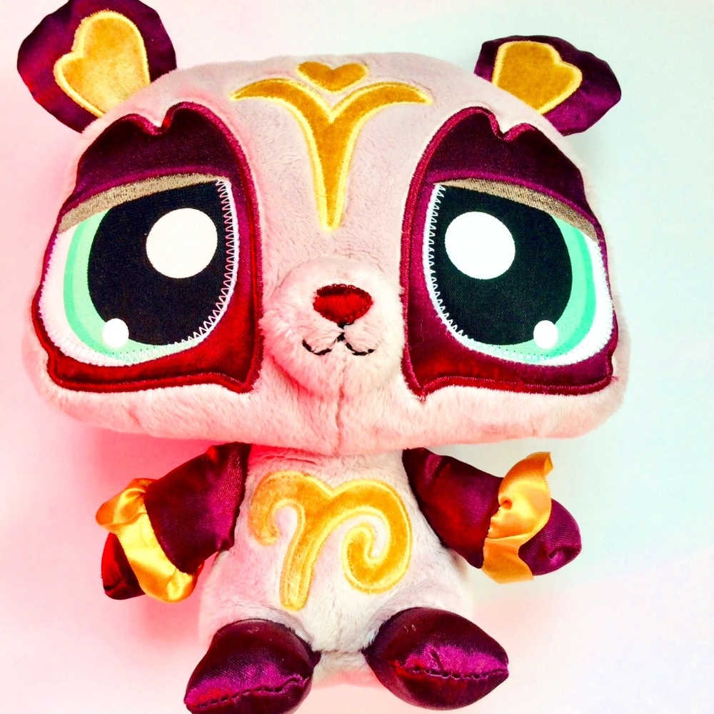 HTF Littlest Pet Shop VIP Sassiest Panda Bear Plush 10” LPS
